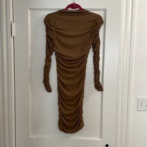 Chic tan dress with ripple effect 😍